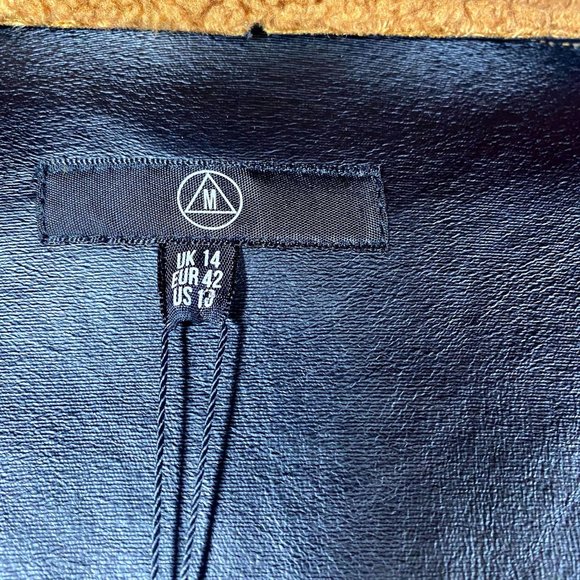 Missguided NWT Women's Size 10 Borg Brown Faux Leather Teddy Aviator Jacket - Picture 11 of 13